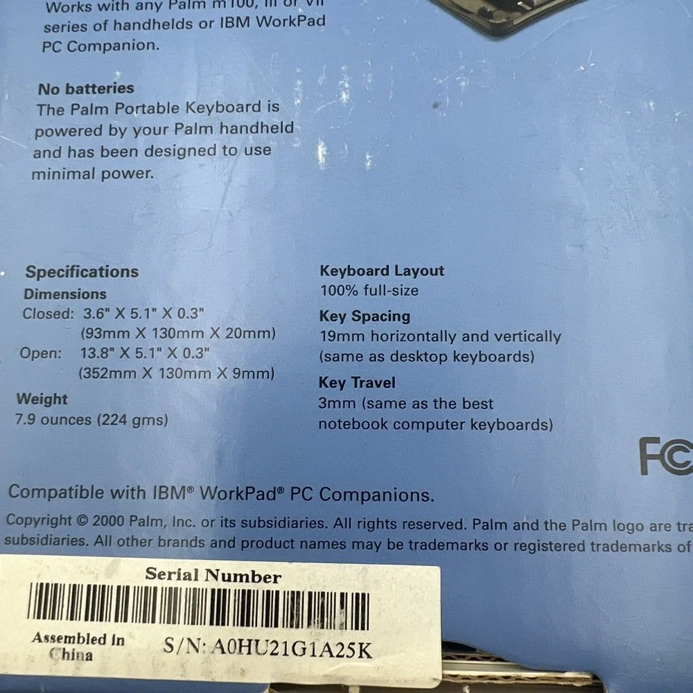 NEW Palm PalmOne Portable‎ Folding Keyboard for Palm m100, 3, 7 series sealed.